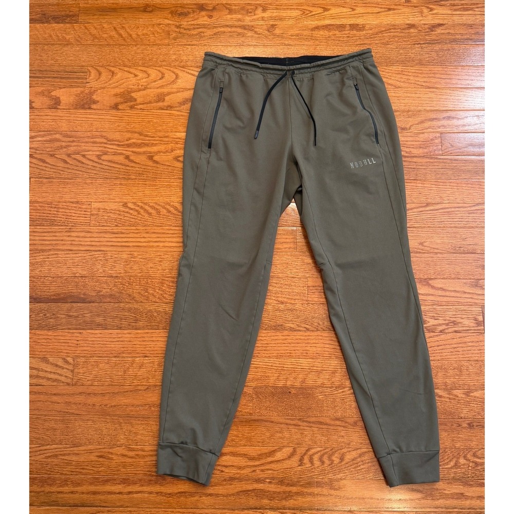 NOBULL Joggers Pants Men Large Green 28" Sweat Gym Athleisure Stretch Workout